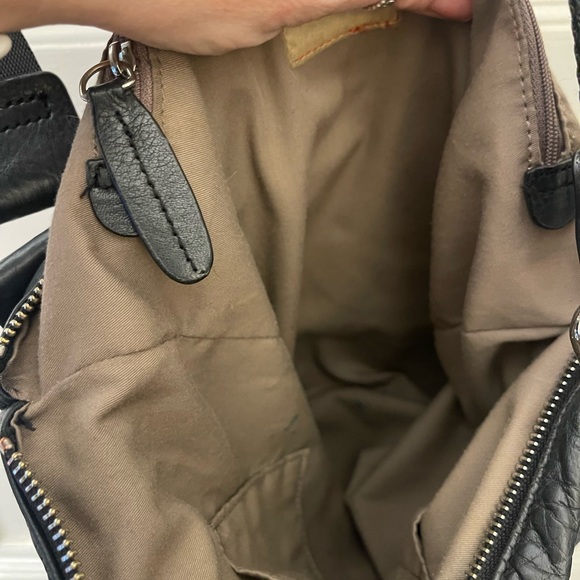 Margot Triple Zip Black Leather Slim Crossbody Messenger - Picture 8 of 12